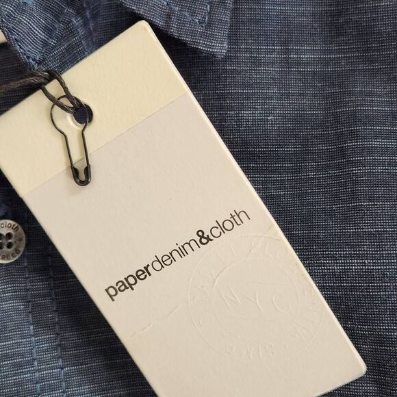 Paper Denim & Cloth Boy's Navy Short Sleeve Button Down Shirt NWT Size 8 - Picture 7 of 11